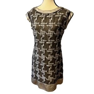 Adam Lippes Adampluseve Silk Metallic Lattice Cocktail Dress Made USA‎ 6